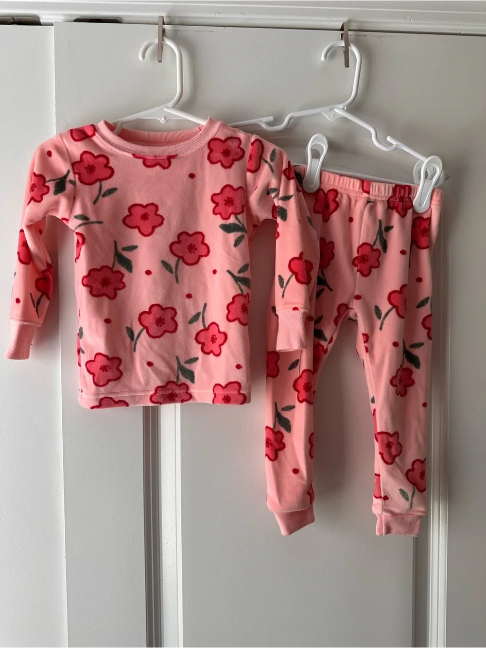 Carter's Pink Floral Fleece Pajama Set